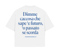 T-Shirt Cropped "TEXT YOU FEEL" DIMME CACCOSA Azure/Red/Yellow/Black