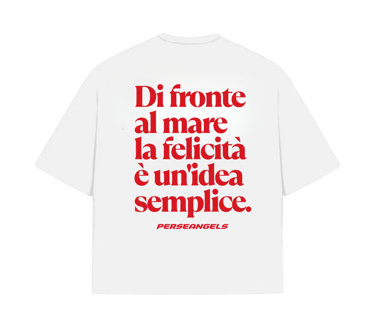 T-Shirt Cropped "TEXT YOU FEEL" DI FRONTE AL MARE Azure/Red/Yellow/Black