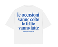 T-Shirt Cropped "TEXT YOU FEEL" LE OCCASSIONI Azure/Red/Yellow/Black