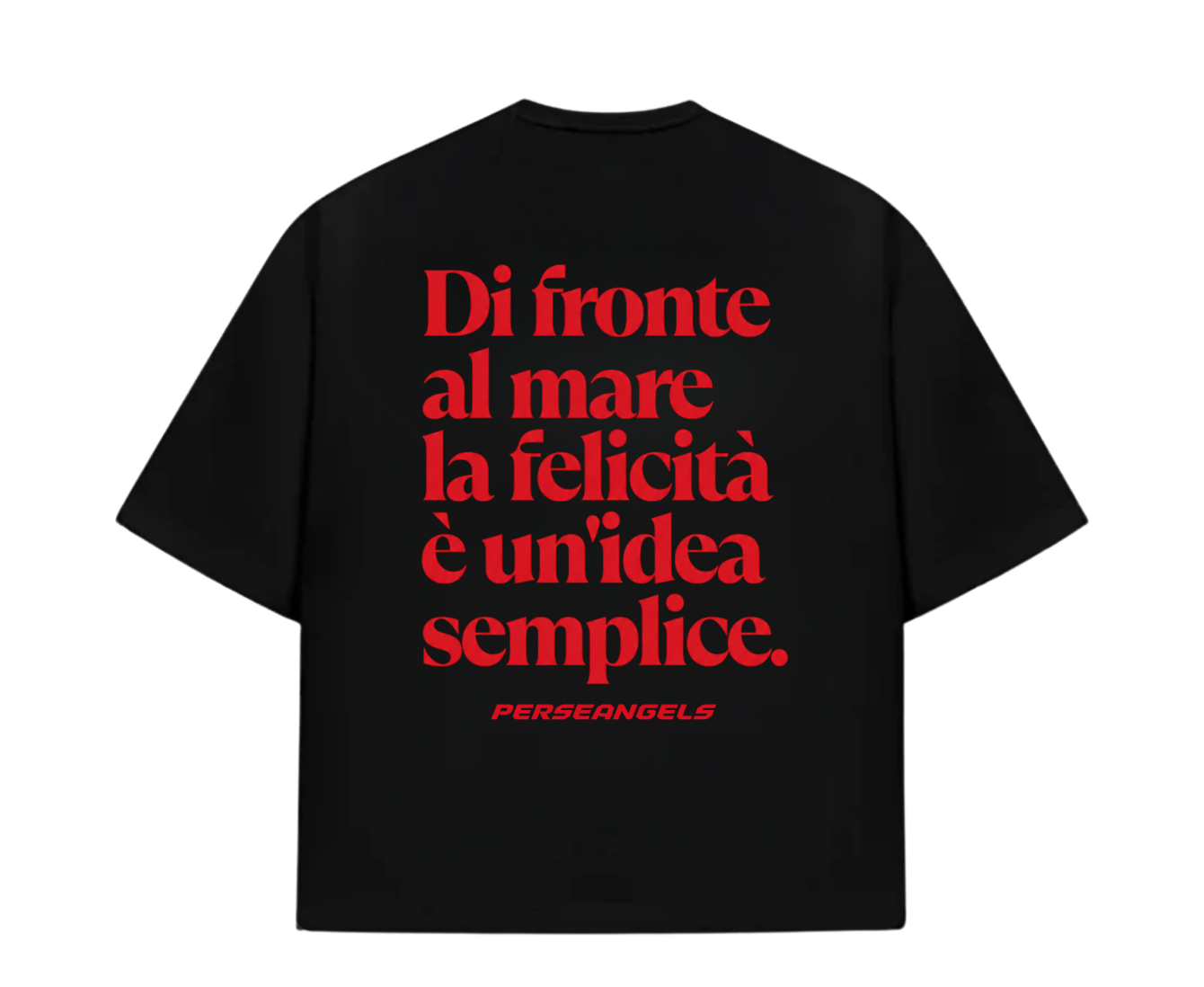 T-Shirt Cropped "TEXT YOU FEEL" DI FRONTE AL MARE Azure/Red/Yellow/Black
