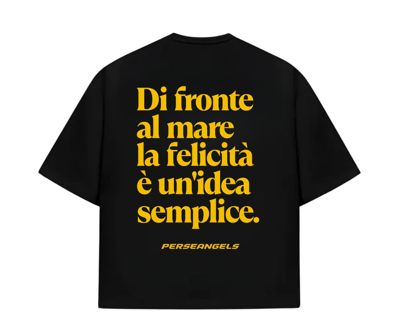 T-Shirt Cropped "TEXT YOU FEEL" DI FRONTE AL MARE Azure/Red/Yellow/Black