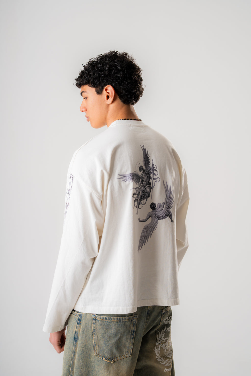 Longsleeve Cropped "EUPHORIA" White and Black