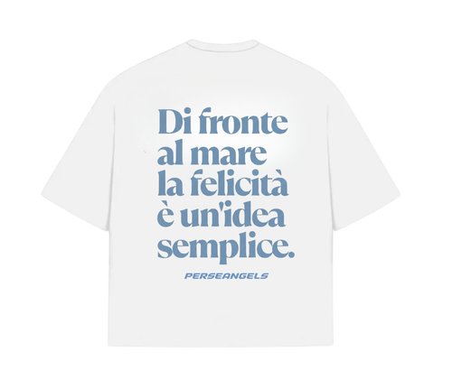 T-Shirt Cropped "TEXT YOU FEEL" DI FRONTE AL MARE Azure/Red/Yellow/Black